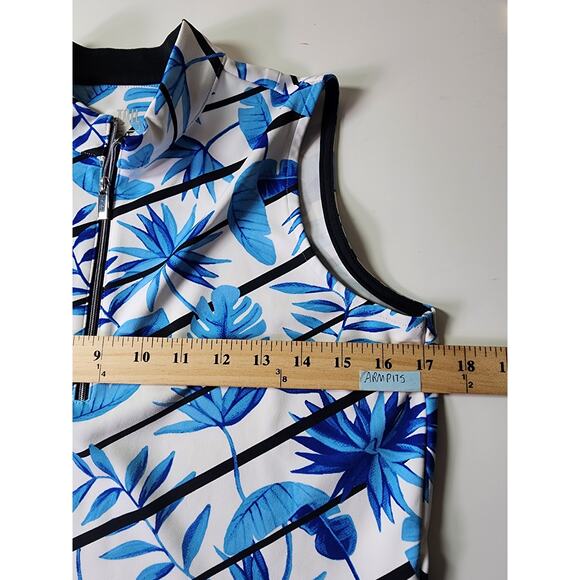 TAIL Women's Sleeveless Blue Tropical Active Golf Top SZ S - Picture 6 of 7